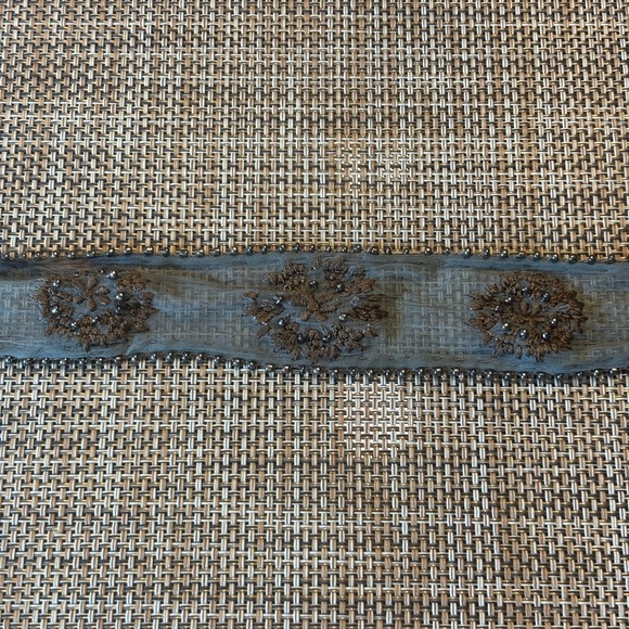 Sundance Chiffon Neck Scarf with Bronze Beading Detail - Picture 3 of 3